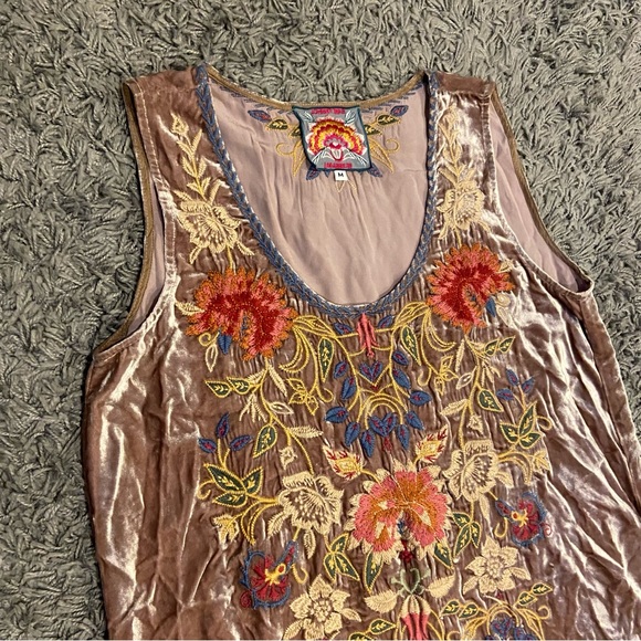 Johnny Was NEW Simona Embroidered Rayon Silk Velvet Dress Size M - Picture 5 of 14
